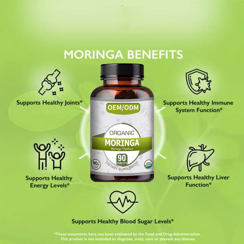 OEM mayorista 1500mg cápsula de hierbas delgadas Moringa Oleifera tabletas para la quema de grasa