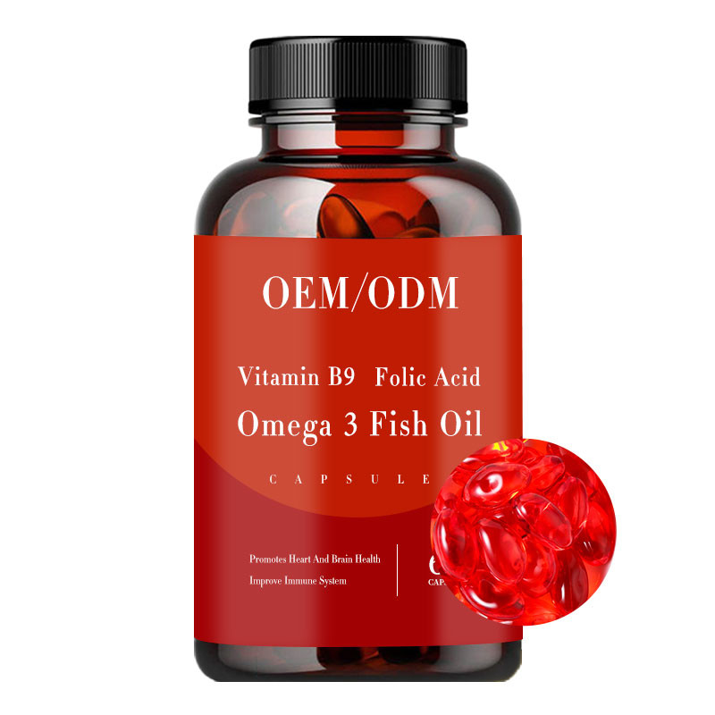 El aceite de pescado ácido fólico Omega de la vitamina B9 3 vitaminas Softgel promueve el corazón y a Brain Health