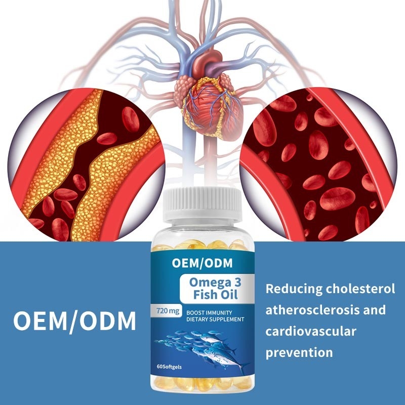 El aceite de pescado Omega 3 Softgels encapsula la vitamina E DHA EPA para el corazón Brain Joint Health