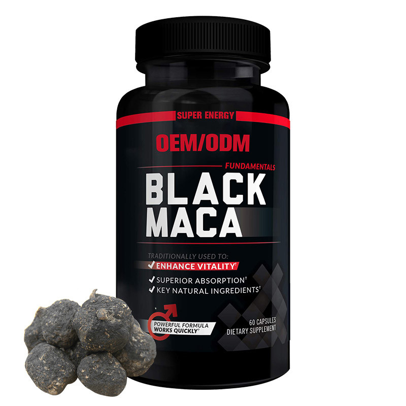 La raíz 20000Mg de Maca del negro del OEM encapsula para los hombres y el vegano Max Strength Energy Supplement de las mujeres