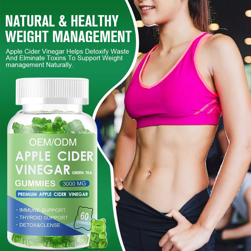 Oem Apple Cider Gummies Vegan Organic Keto Bhb Slim Pérdida de peso Vinagre de sidra de manzana Caramelo