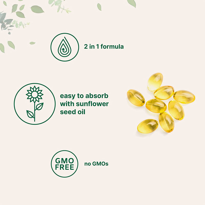 Vitamina de encargo D3 Gummies 5000 IU con K2 100 el magnetocardiograma Softgels 2 en 1 corazón inmune de la ayuda