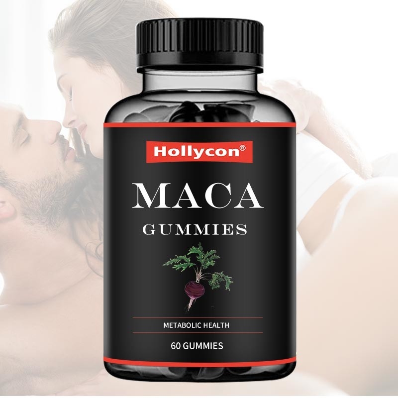 El balance energético hormonal amarillo rojo de la ayuda del negro de Gummies de la raíz del ODM Maca mejora el foco del humor