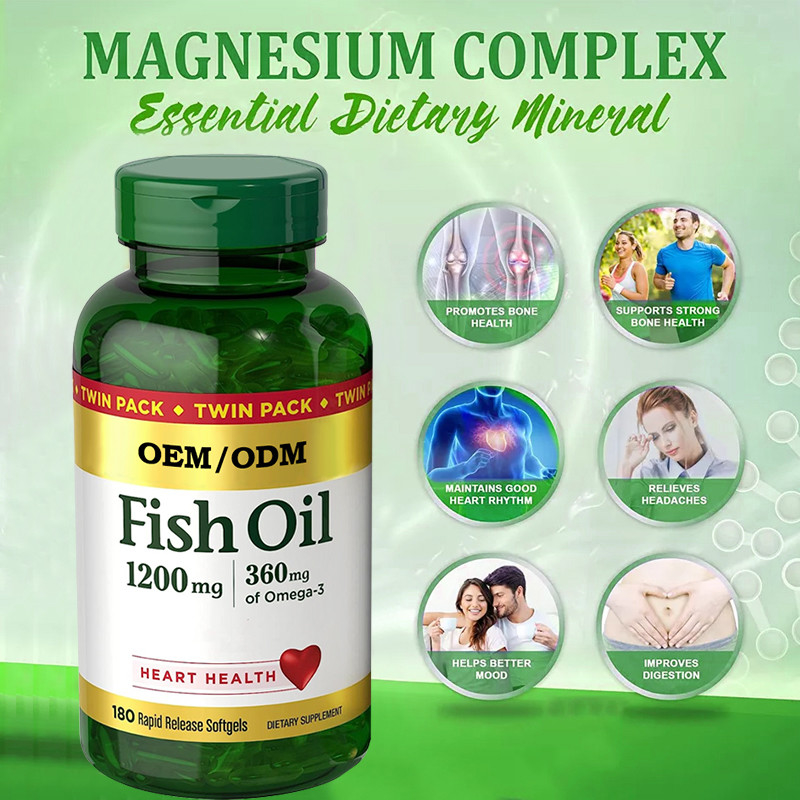 el aceite de pescado 1200Mg apoya salud del corazón con el lanzamiento Softgels de Omega 3 EPA DHA