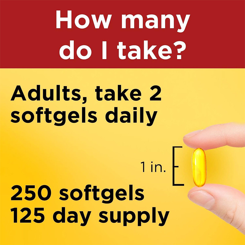 aceite de pescado de 1000Mg Softgels Omega 3 para el suplemento sano 250 Softgels de la ayuda del corazón fuente de 125 días