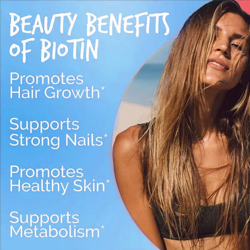 Cuenta del magnetocardiograma Softgels 100 del nuevo crecimiento 10000 de la piel y de los clavos del pelo de Gummies de la vitamina de la biotina del OEM Skincare