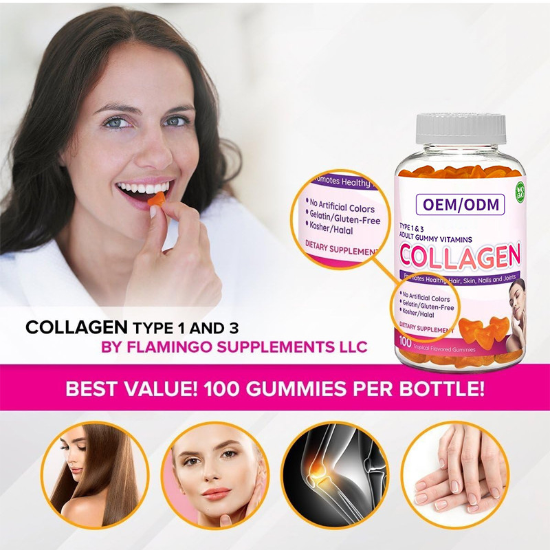 La piel de COMUNIDAD EUROPEA For Hair de la vitamina del cinc de la biotina de Gummies 2500mcg del colágeno del ODM y clava crecimiento del pelo
