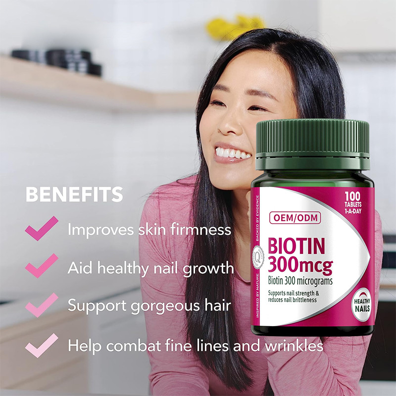 La vitamina Gummies 300mcg de la biotina del COA mantiene ayudas sanas de los clavos en avería de la grasa dietética 100Pcs