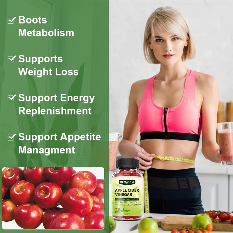 Vinagre de sidra de HACCP Apple Gummies con el Detox del control del metabolismo de la madre a ayudar a reducir la grasa obstinada del vientre