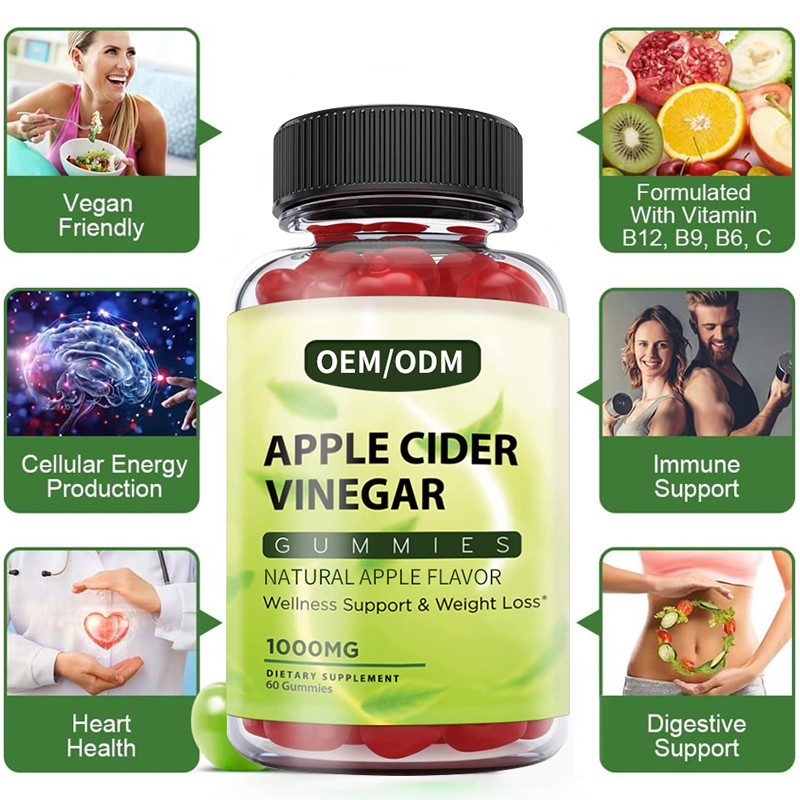 Vinagre de sidra de HACCP Apple Gummies con el Detox del control del metabolismo de la madre a ayudar a reducir la grasa obstinada del vientre