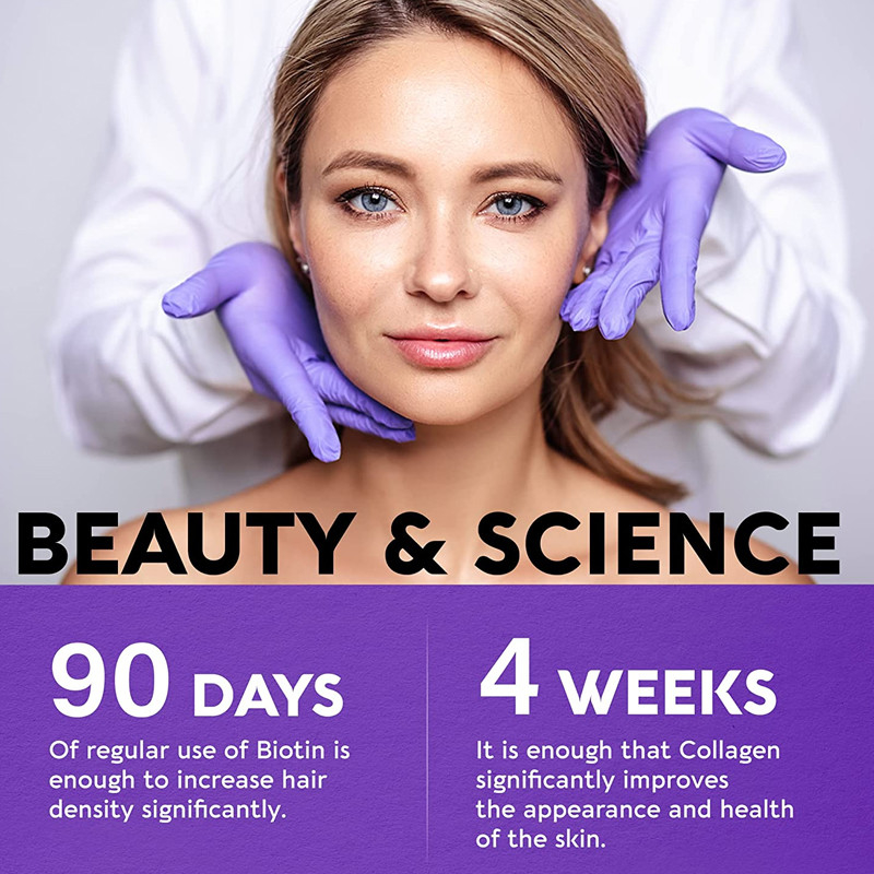 25000 clavos de la piel del pelo de las píldoras de la vitamina de la biotina del magnetocardiograma para las tabletas del pelo del feme de la salud 60pcs de las mujeres