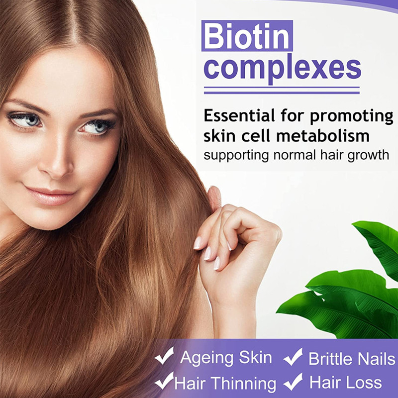 25000 clavos de la piel del pelo de las píldoras de la vitamina de la biotina del magnetocardiograma para las tabletas del pelo del feme de la salud 60pcs de las mujeres