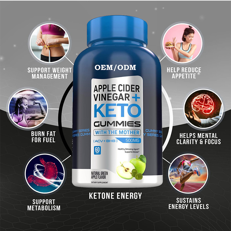 ACV Keto Gummies de Garde de la comida con el vinagre de sidra de la madre BHB Apple Sugar Free For Energy