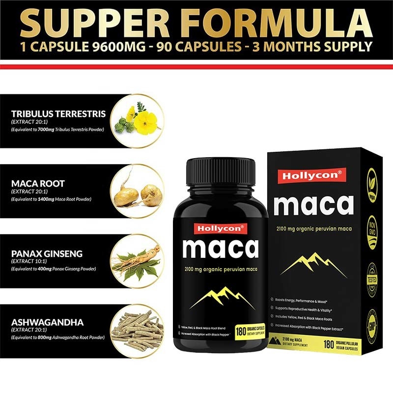 HACCP complementa las cápsulas orgánicas de la raíz de Maca de la energía del alza del OEM para las mujeres de los hombres