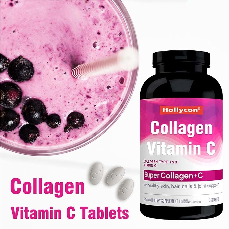 El colágeno complementa la piel del pelo del OEM y las tabletas orgánicas de la vitamina C de la ayuda del clavo