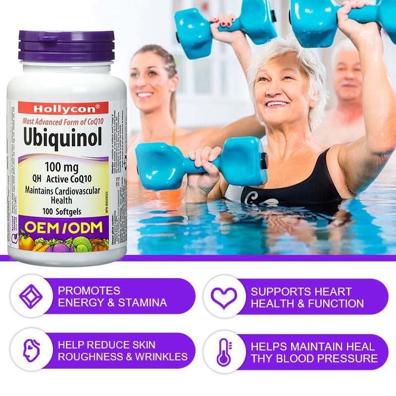 La coenzima cardiovascular Q10 Softgel de la salud C Ubiquinol de la ayuda del suplemento de la atención sanitaria del OEM encapsula para el corazón sano Q10