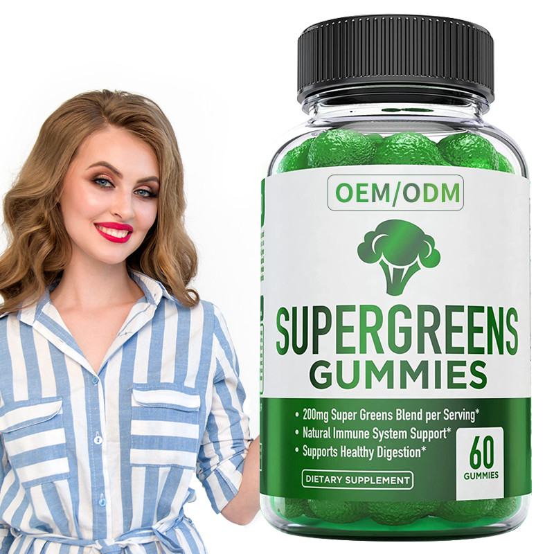 La planta esencial de las vitaminas y de los minerales de la vitamina gomosa verde estupenda basó el suplemento dietético de la ayuda inmune
