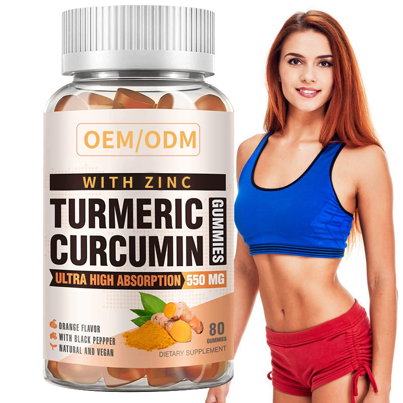 Cúrcuma 60PCS y Ginger With Black Pepper Supplement para la cúrcuma inmune Ginger Gummies de la ayuda