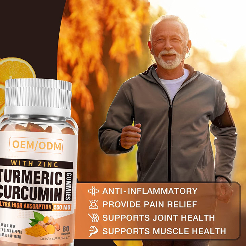Cúrcuma 60PCS y Ginger With Black Pepper Supplement para la cúrcuma inmune Ginger Gummies de la ayuda