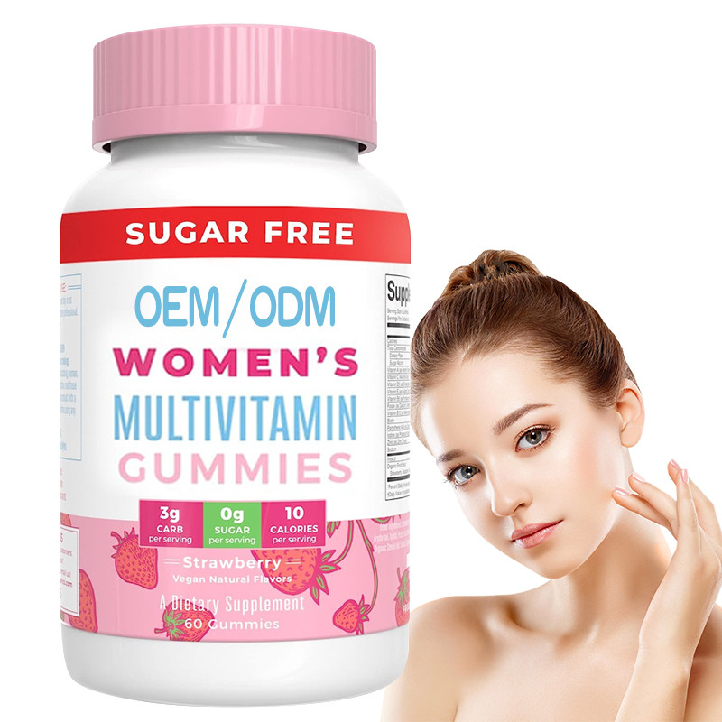 Vitaminas del Multivitamin de las mujeres diarias de la ayuda inmune con la piel orgánica del pelo de los ingredientes y clavar gomoso