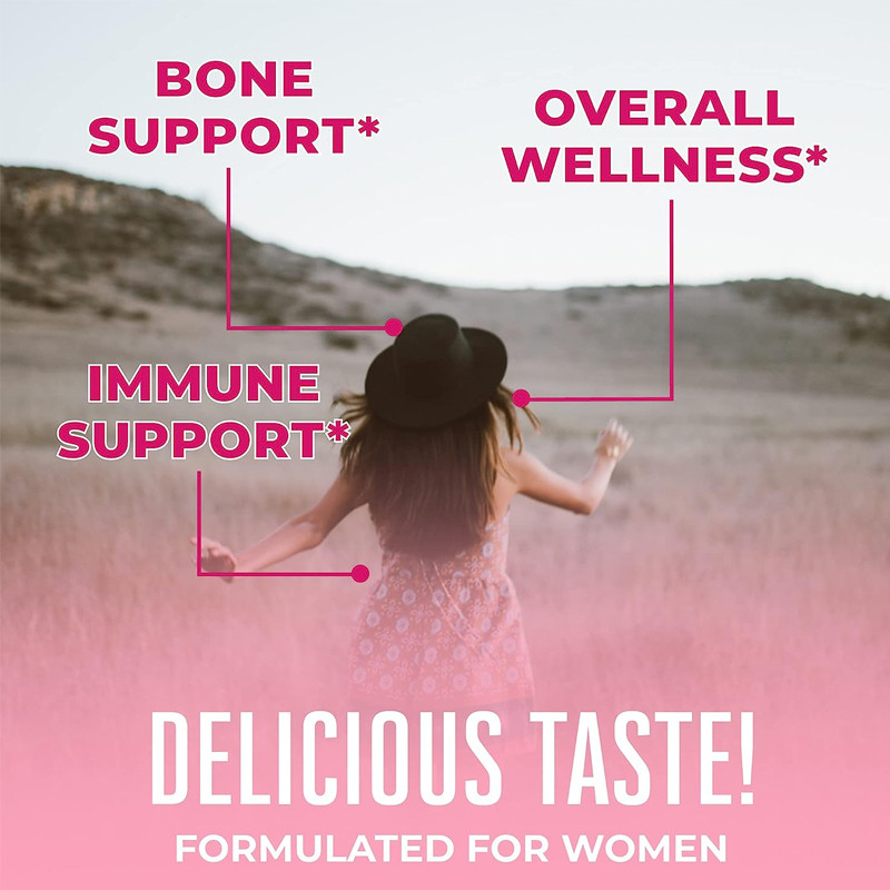 Vitaminas del Multivitamin de las mujeres diarias de la ayuda inmune con la piel orgánica del pelo de los ingredientes y clavar gomoso