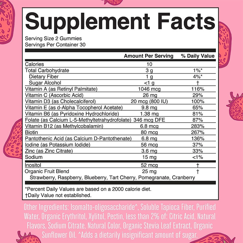 Vitaminas del Multivitamin de las mujeres diarias de la ayuda inmune con la piel orgánica del pelo de los ingredientes y clavar gomoso