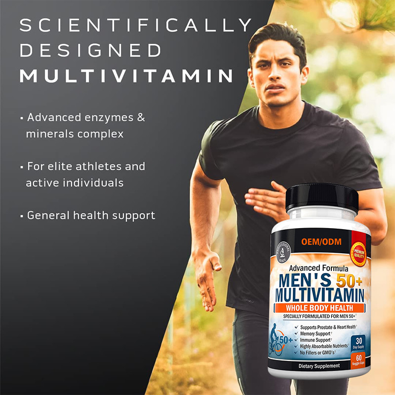 El Multivitamin de los hombres de encargo del sabor para las cápsulas del Multivitamin del magnesio del calcio del cinc del funcionamiento del foco de la energía