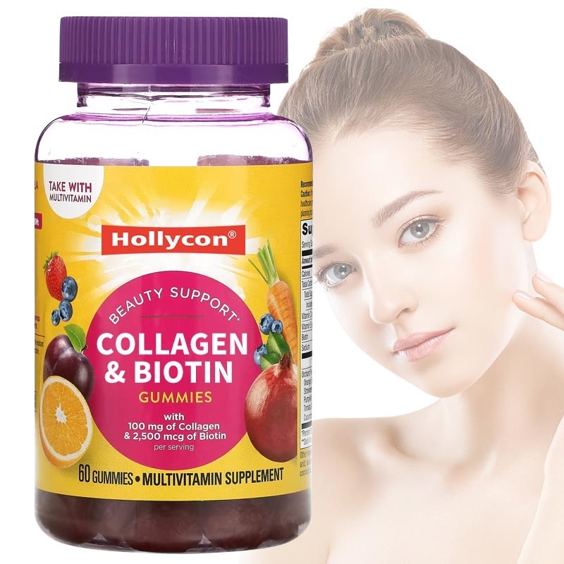 OEM Cleanroom Red Biotin Vitamin Gummies 30 porciones por contenedor Producción no contaminante