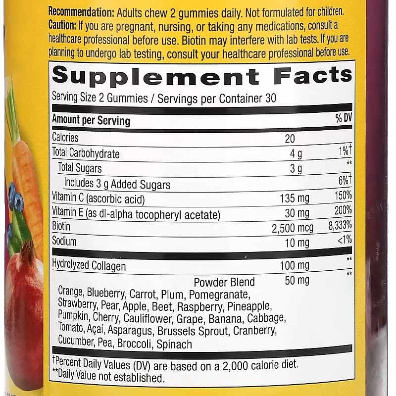 OEM Cleanroom Red Biotin Vitamin Gummies 30 porciones por contenedor Producción no contaminante