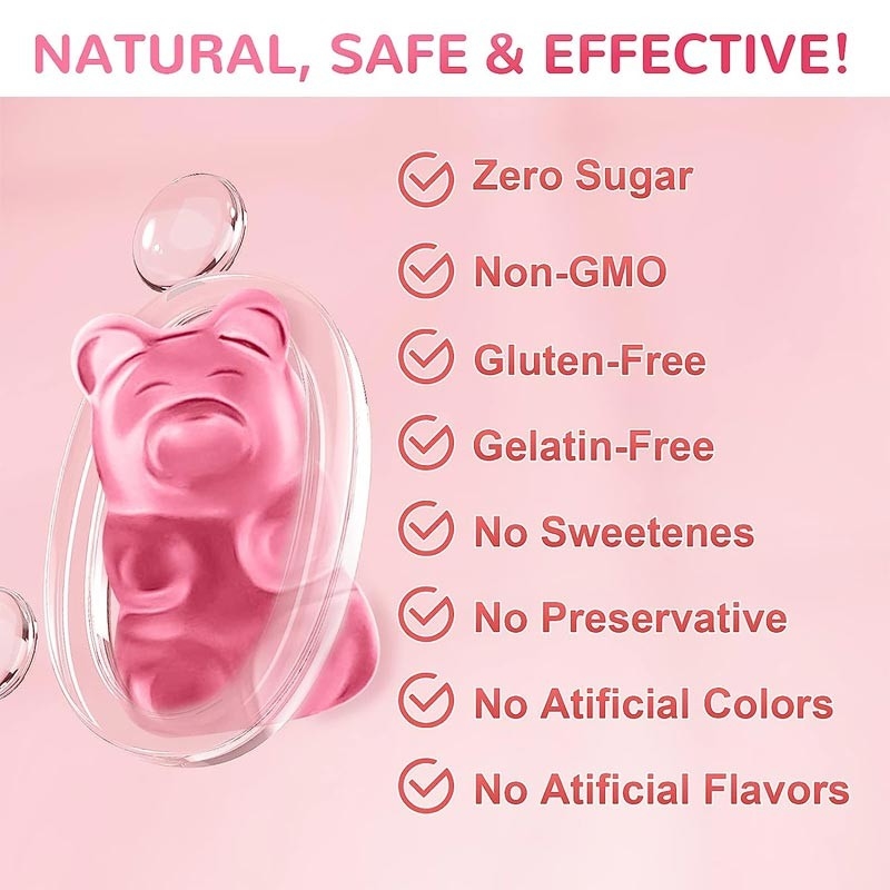 OEM Cleanroom Red Biotin Vitamin Gummies 30 porciones por contenedor Producción no contaminante
