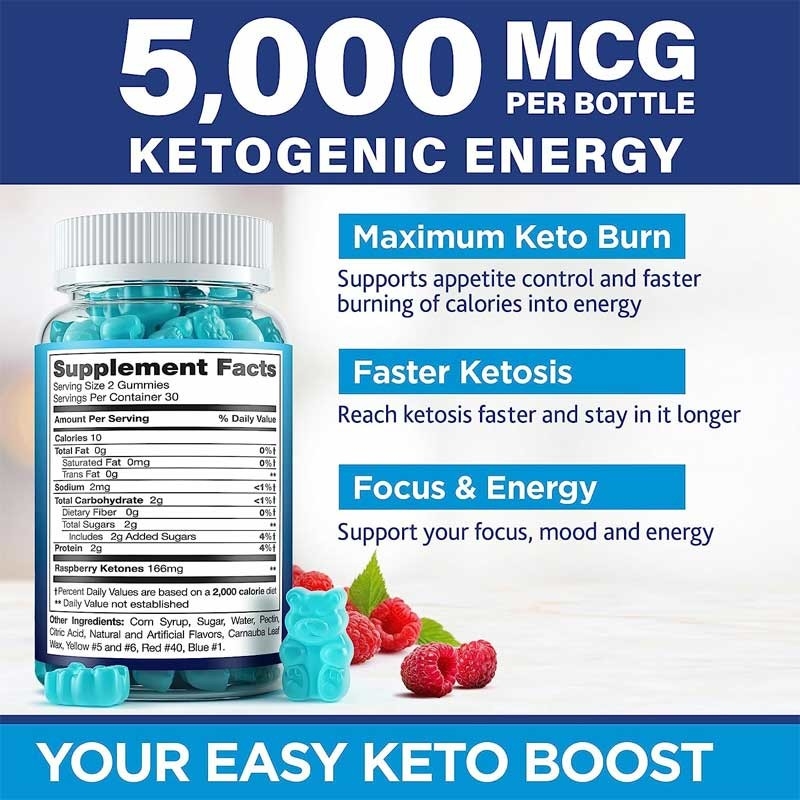 HACCP Goma de quema de keto 5000 mg Extra fuerza Goma de bocadillo de keto mejora el metabolismo Vitaminas de keto