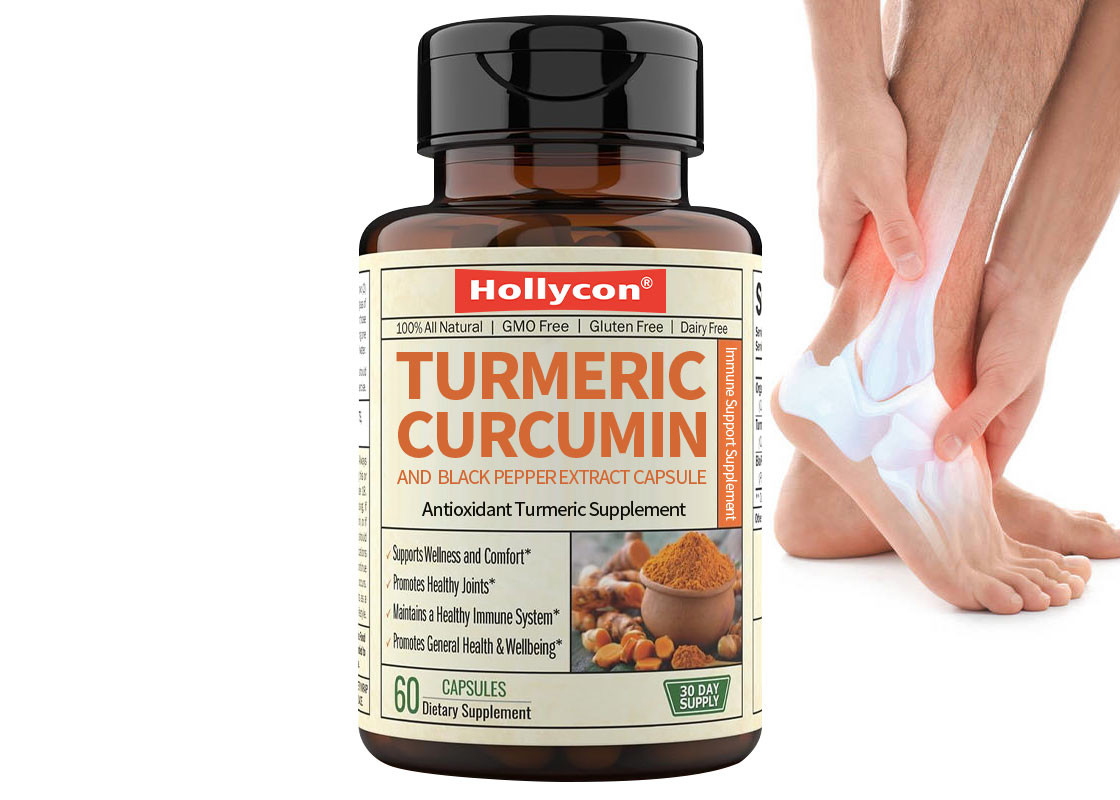 Suplementos de MSDS OEM Curcuma Curcumina Extracto de pimienta negra Capsula ayuda a mantener la salud de las articulaciones y el apoyo inmunológico