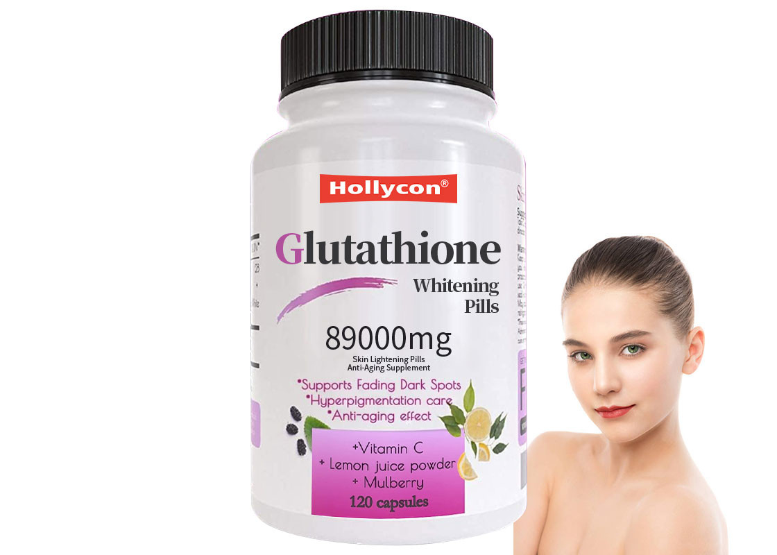 Las píldoras blanqueadoras de glutatión ayudan a nutrir la piel y aligeran el tono.