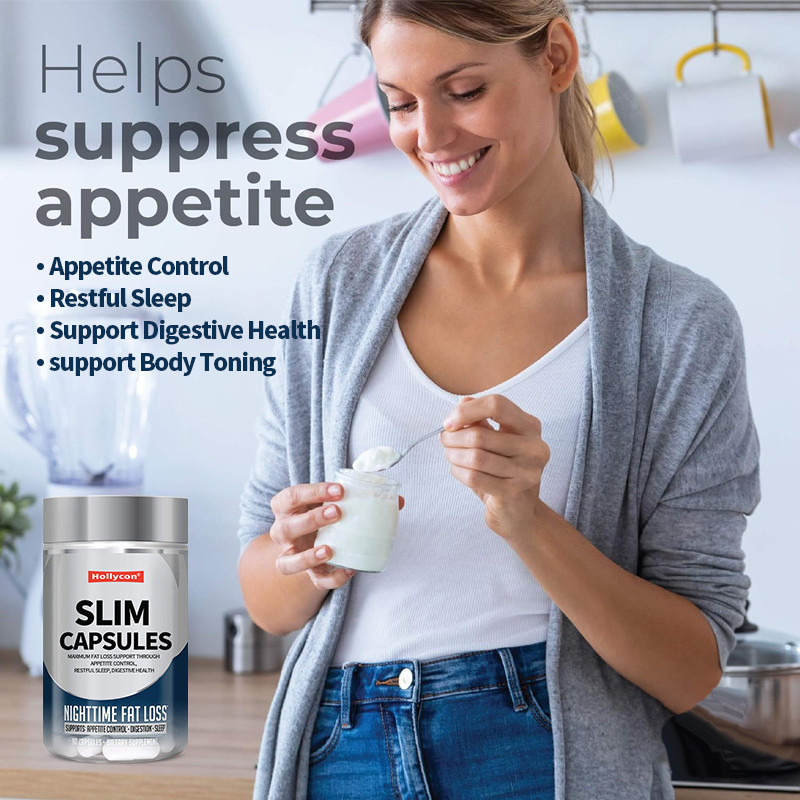 OEM Suplemento de pérdida de grasa máxima de apoyo a través del control del apetito, sueño reparador, salud digestiva cápsulas Slim