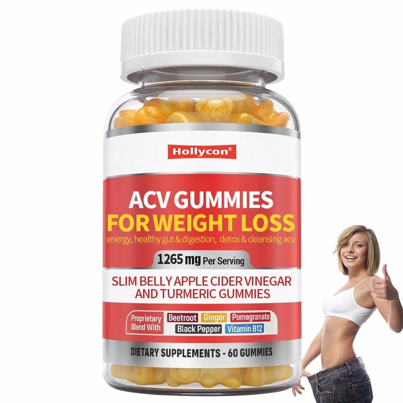 Los gominosas de ACV para la pérdida de peso apoyan la digestión intestinal saludable estómago delgado Vinagre de sidra de manzana y gominosas de cúrcuma