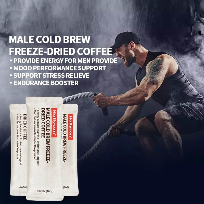 OEM Hombre Cold Brew Café congelado y seco Aumentador de energía Ejercicio masculino de resistencia Aumento de rendimiento Polvo de café instantáneo
