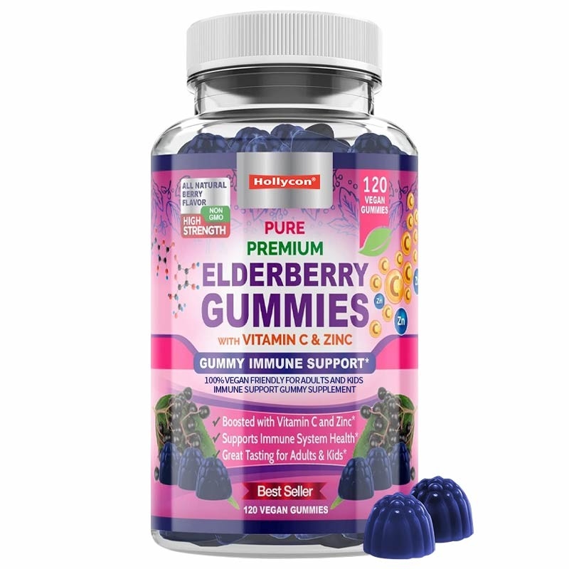 Elderberry Gummies con vitamina C y zinc para adultos y niños