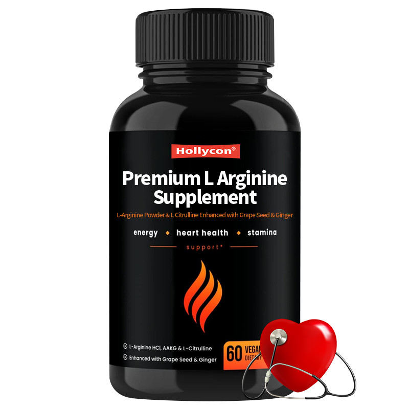 Suplemento de L-arginina premium OEM L-arginina en polvo y L-citrulina mejorada con semillas de uva y jengibre