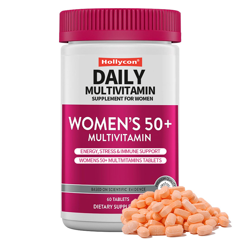 Suplemento Multivitamínico Diario Para Mujeres Energía, Estrés y Apoyo Inmune Mujeres 50+ Multivitaminas Tabletas