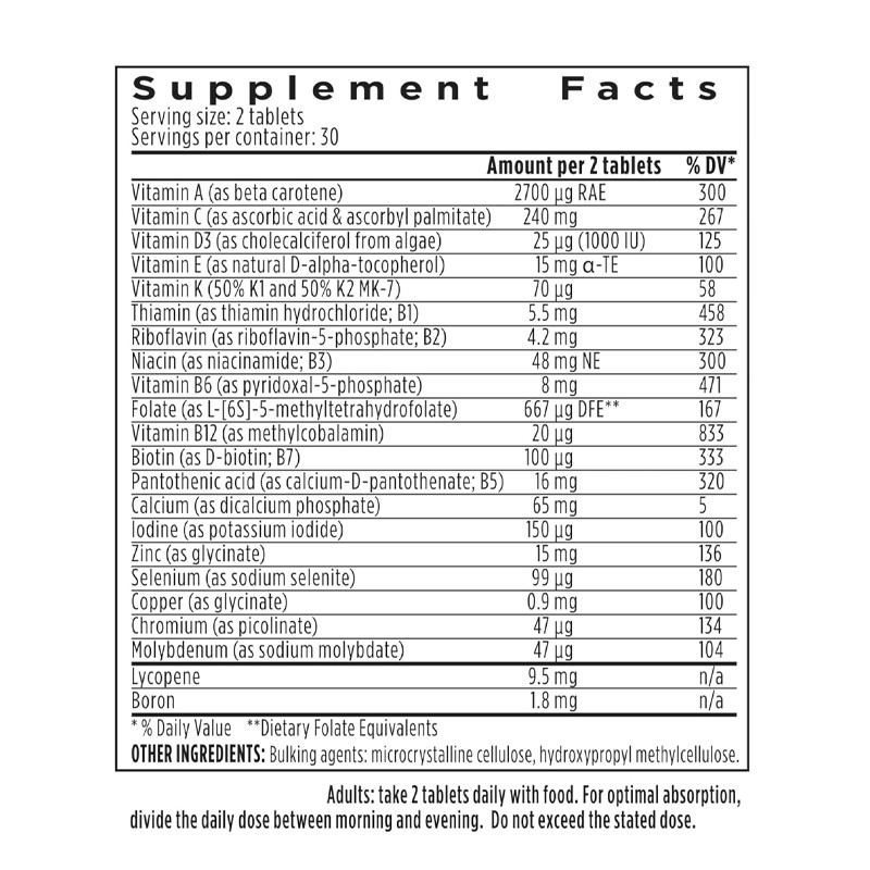 Multivitaminas avanzadas personalizadas para hombres Vitaminas B metiladas MTHFR Suplemento diario de vitaminas y minerales para veganos