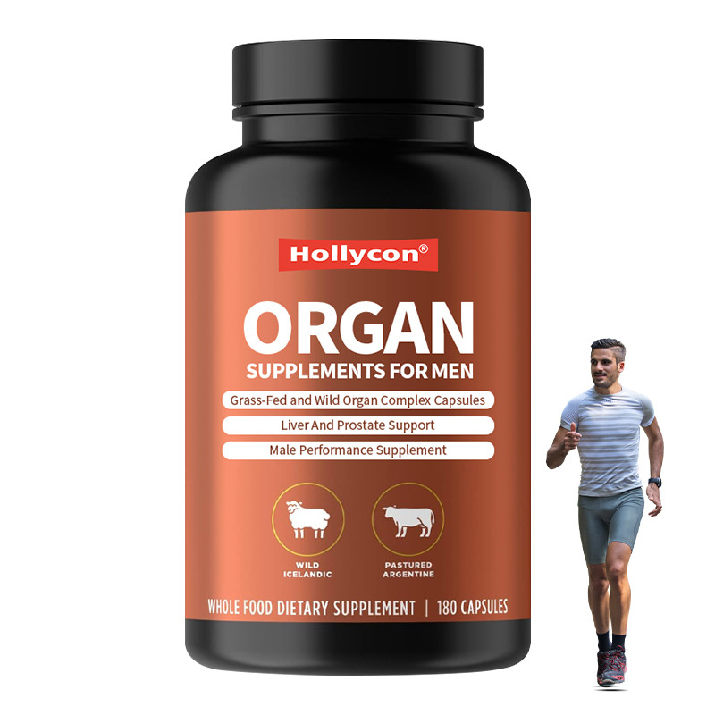 Suplementos de órganos para hombres Complejo de órganos alimentados con hierba y silvestres Cápsulas de apoyo a la próstata Suplemento de rendimiento masculino