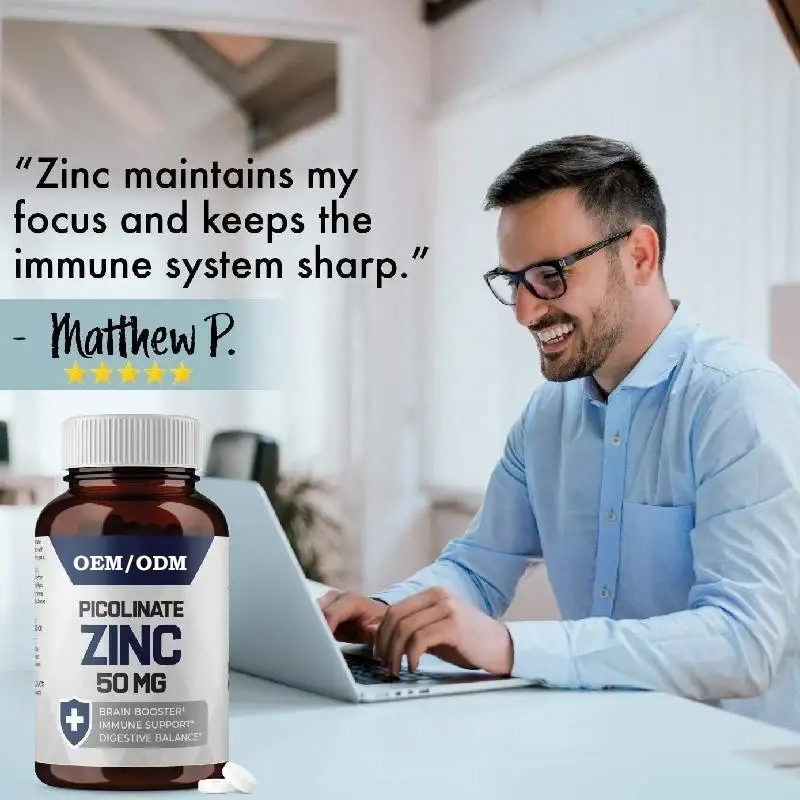 OEM Picolinato de zinc 30 mg Suplemento bien absorbido para el crecimiento de las cápsulas de función inmune