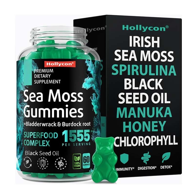 Apoyo OEM Salud intestinal Energía inmune Desintoxicación tiroides para mujeres Hombres Musgo marino gomas