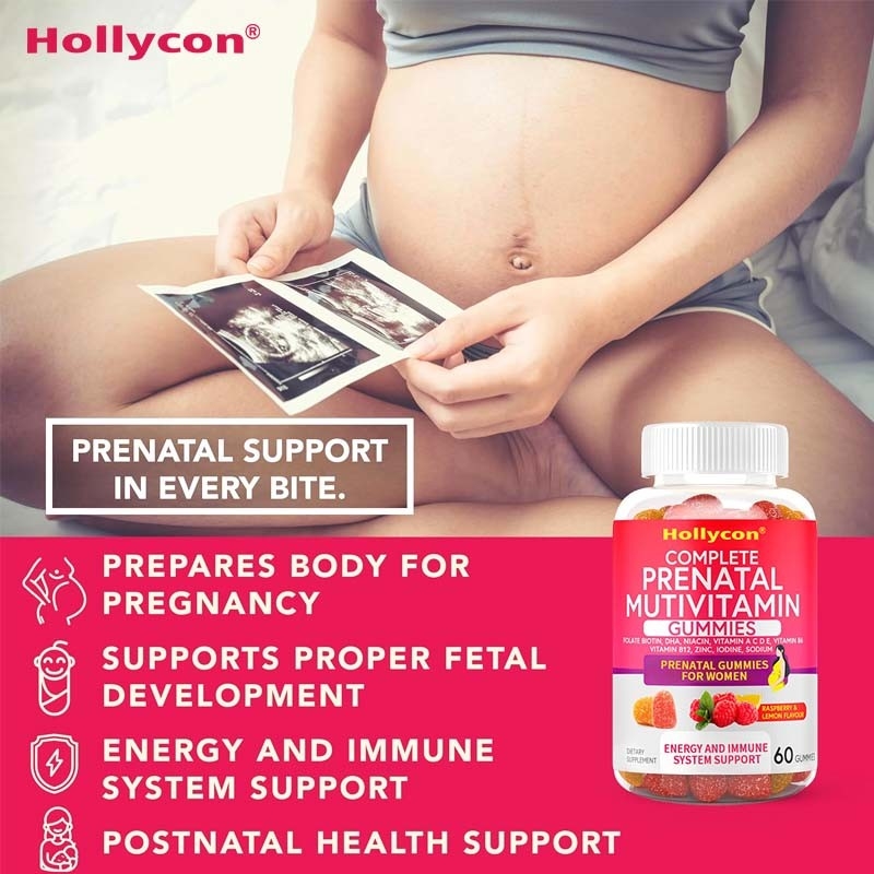 OEM DHA Folato Vitamina B C D Para el apoyo fetal y neuronal Embarazo Gomitas prenatales