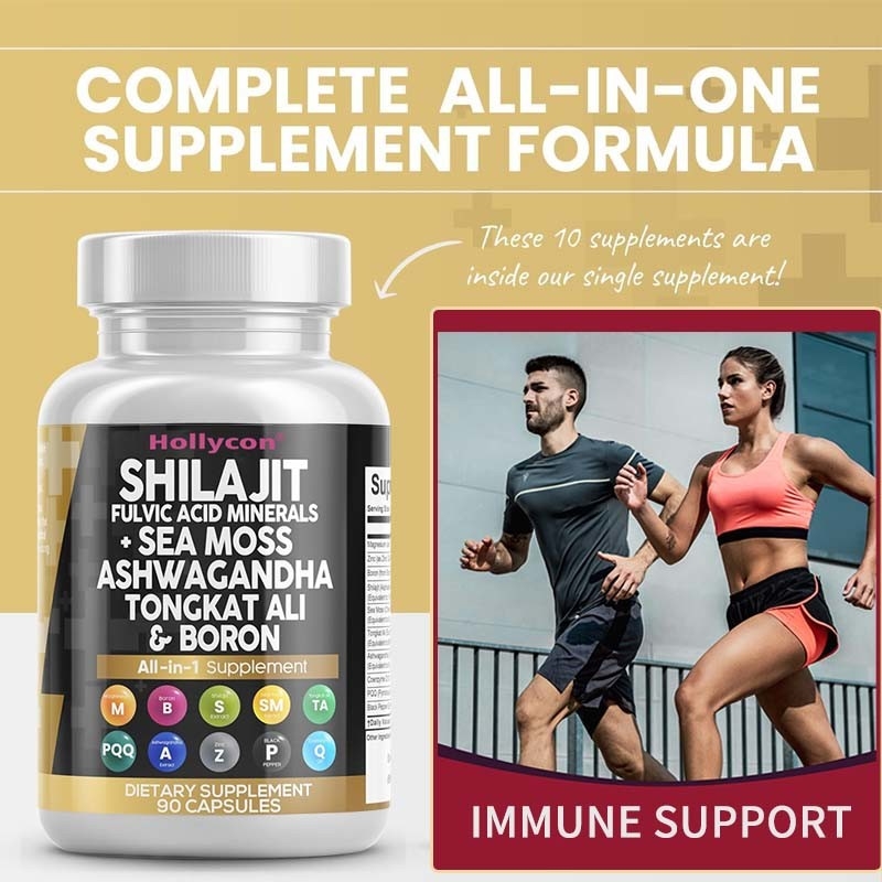 OEM Ashwagandha Tongkat Ali Borón Magnesio Para Hombres Cápsulas de Ácido Fúlvico Shilajit