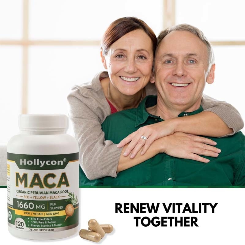 OEM Equilibrio hormonal cápsulas orgánicas de raíz de maca para mujeres y hombres cápsulas de raíz de maca