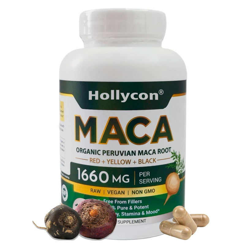 OEM Equilibrio hormonal cápsulas orgánicas de raíz de maca para mujeres y hombres cápsulas de raíz de maca