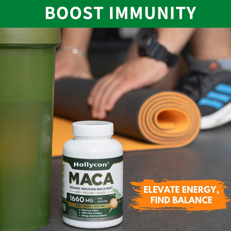 OEM Equilibrio hormonal cápsulas orgánicas de raíz de maca para mujeres y hombres cápsulas de raíz de maca