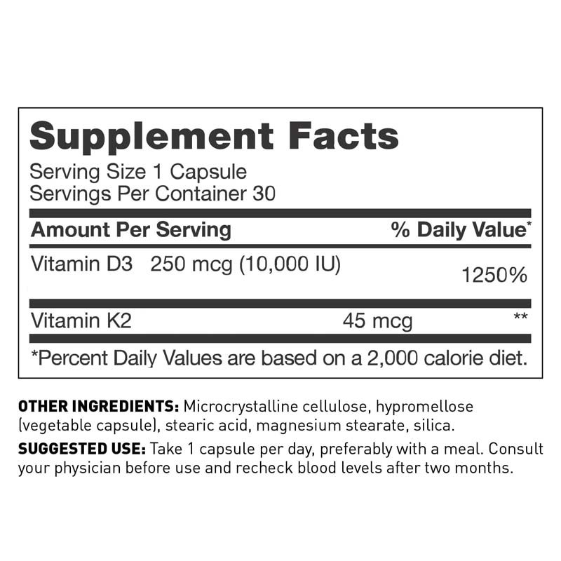 OEM Vegano Apoyo inmunológico Vitamina D3+K2 MK7 Dietético para adultos Vitamina D3 K2 cápsulas