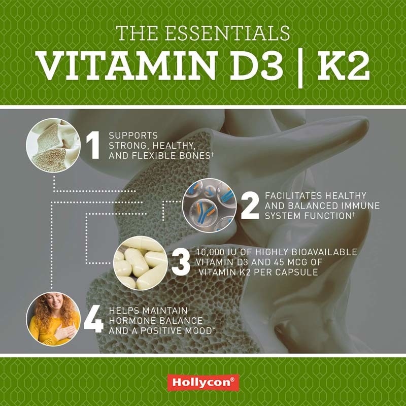 OEM Vegano Apoyo inmunológico Vitamina D3+K2 MK7 Dietético para adultos Vitamina D3 K2 cápsulas